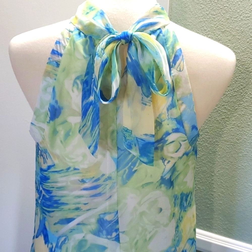 Jonathan Martin Studio Grecian Style Sleeveless Print Dress - Picture 6 of 14